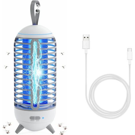 Lampe Anti Moustique, Anti-moustiques Lampe de Camping 2 en 1, USB Rechargeable Lampe Anti Mouche UV avec lumière LED Portable (1/5)