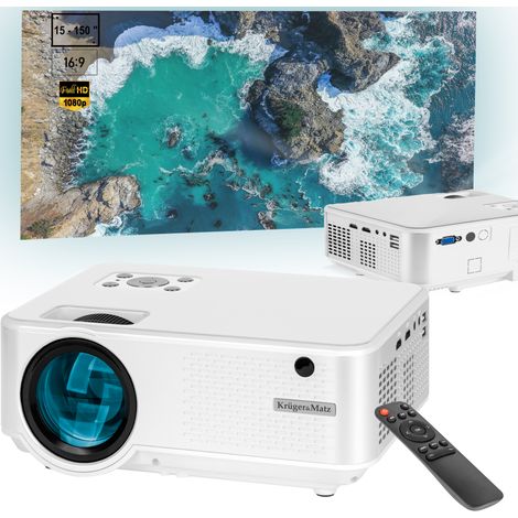 Full HD USB-LED-Projektor 5000 lm 150" Projektor Fernbedienung Kruger&Matz V-LED20