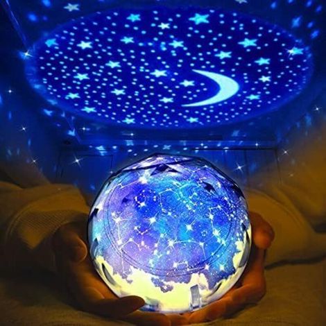 Lampada proiettore cielo stellato per bambini con universo e stelle, luce notturna per la camera da letto, decorazione luminosa per compleanni - Crezuo