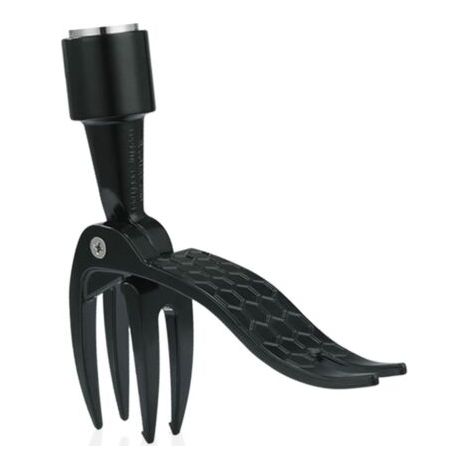 QORVA-Couteau désherbeur sur pied avec 4 griffes en acier, tête simple noire. Outils de jardinage sur pied. Outils de jardinage