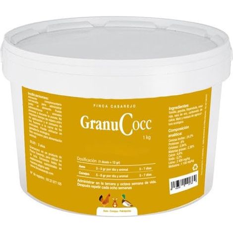 GranuCocc - apoyo nutricional granulado para gallinas y otras aves - 1 Kg - Apoyo digestivo - 100 % natural (Ref. FCGRCOC)