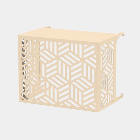 Cache climatiseur - Origami Cache climatiseur - Origami - Fixation murale - Ivoire RAL 1015 - Taille M (H 85 x L 100 x P 50-74 cm) (1/5)