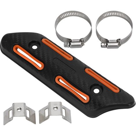 Protection thermique d'échappement pour motos 4 temps, quads et SSV tout-terrain, manchon isolant orange résistant à la chaleur. (1/5)