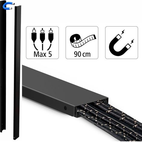 Magnetischer Kabelkanal 90cm Metall Schwarz (1/5)