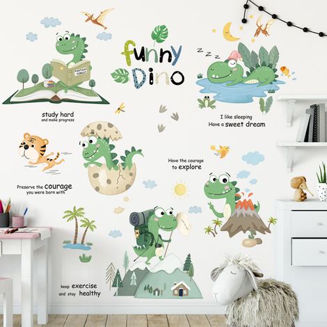 Lntyq Ein Set Wandaufkleber, lustige Dinosaurier-Wandaufkleber, Wanddekoration für Kinderzimmer, Kinderzimmer (1/5)