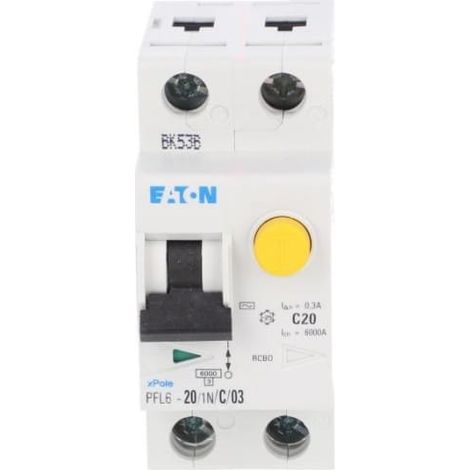 Disyuntor diferencial 1PN 20A 03A tipo CA PFL6201NC03 286488