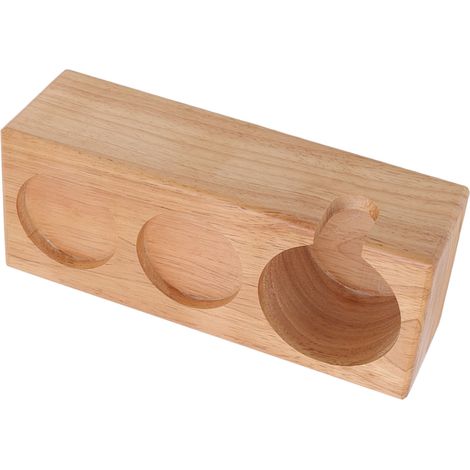 Support à Tasse de Café en Bois avec 3 Emplacements Antidérapant pour Café, Maison, Restaurant, Couleur Bois