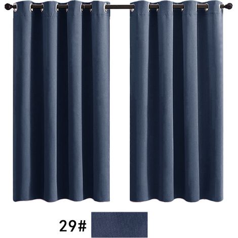 Rideau occultant pour salon, rideau isolant thermique, rideau à œillets, convient pour porte-fenêtre (2 pièces, 107 x 160 cm).