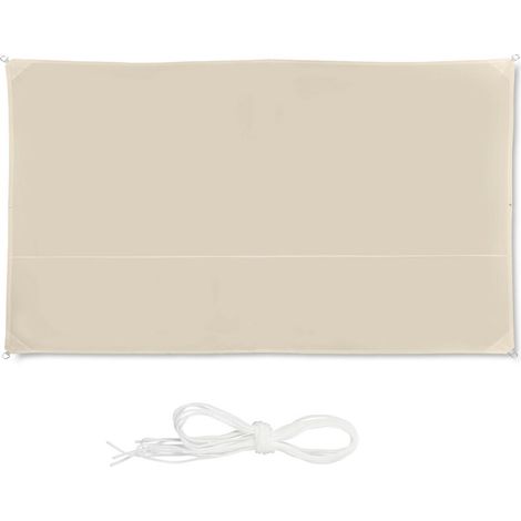 ACKERMAN – Voile d'ombrage rectangulaire 2 x 4 m en polyester 180 g/m², protection UV 30+, fixation rapide avec tendeurs et crochets (1/5)