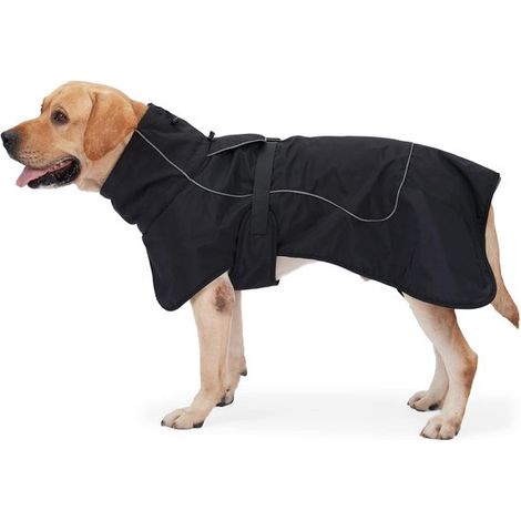 Cappotto per cani, cappotto caldo per cani di peso compreso tra 8 e 11 kg, cappotto invernale, cappotto antivento per cani, abbinabile a una morbida fodera in pile, nero (1/5)