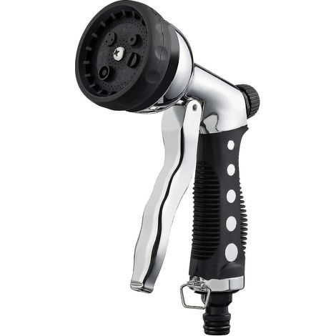 Gardenmate Chrome Metal Spray Gun - 7 Functions For Versatile Watering (1/3)