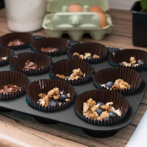 Moule À Muffins En Silicone De 12 Tasses - Moule À Cupcakes - Moule En Silicone Antiadhésif - Passe Au Lave-Vaisselle (1/3)