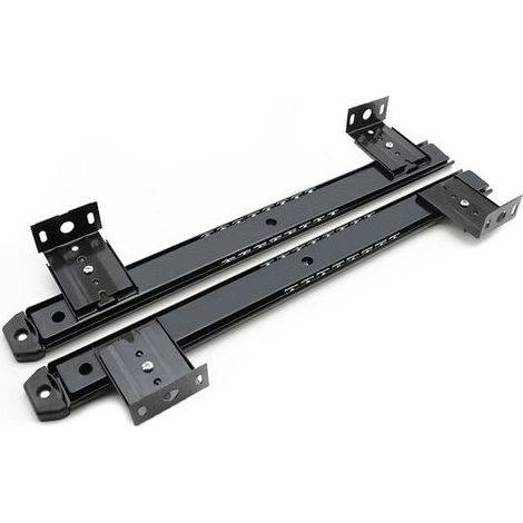 Coulisse à roulement à billes pour tiroir clavier Réglable 35 à 575 mm Acier zingué noir Kit de 2 unités pour bureau (1/4)