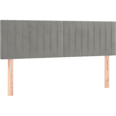 Bettkopfteil/Bettkopf/Kopfteile Hellgrau 144x5x78/88 cm Samt (1/5)