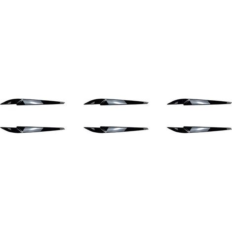 Six caches de phares/bandes de sourcils/paupières pour les modèles BMW X5, X6, F15 et F16 de 2014 à 2018, en matériau ABS, noir brillant. (1/5)