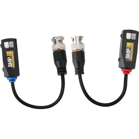 Paar passive 8-MP-HD-Video-Baluns mit Druckknopfanschlüssen für die Twisted-Pair-Übertragung (1/5)