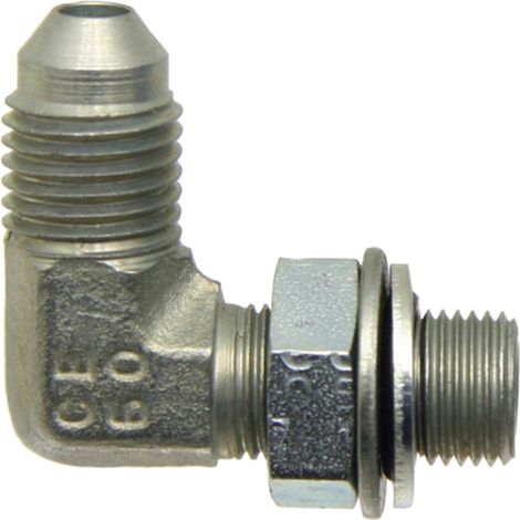 Connettore a gomito idraulico 1/2"JIC G3/8" 250 bar (1/2)