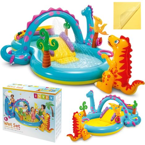 Aire de jeux aquatiques Dinoland pour enfants avec toboggan et fontaine (1/5)