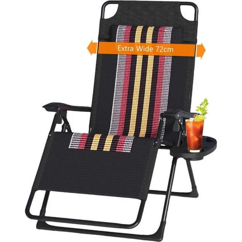 Klappbare Sonnenliege Garten Balkon Liegestuhl Terrasse Getränkehalter Blau (1/5)
