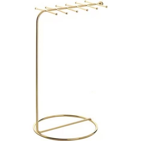 Présentoir bijoux métallique – Double rangée – Or – Pour colliers et bracelets – Rangement et étalage (1/4)