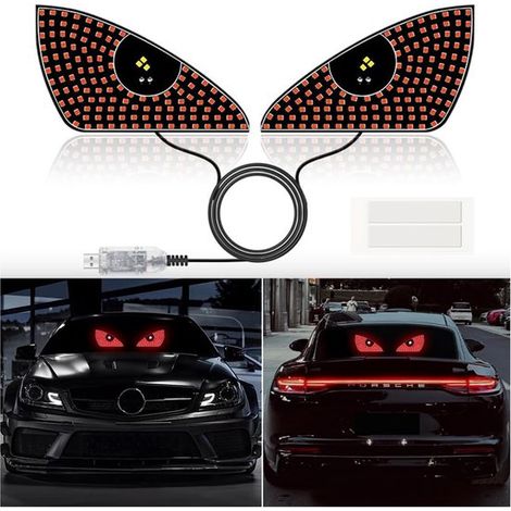 Iluminación LED dinámica tipo ojo de diablo para coches，iluminación LED USB plug & play para coches con 12 configuraciones (1/5)