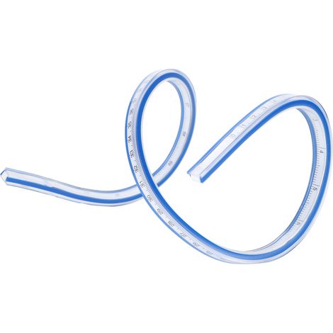 Règle courbe flexible en plastique avec échelle métrique, outil de mesure souple pour le dessin et la couture, règle courbe flexible de 60 cm (1/5)
