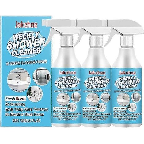 Lot de 3 nettoyants pour salle de bain en spray : élimine les moisissures, détartrant, nettoyant moussant pour douche, détartrant pour vitres, polisseur de calcaire, liquide détartrant pour toilettes. (1/5)