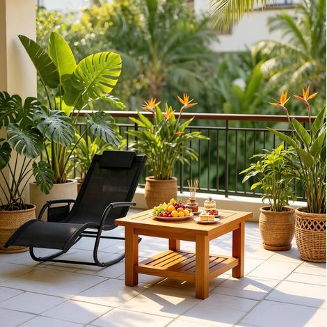 poltrona seduta 152x83x62 relax da esterno nera HAVRYA (1/5)
