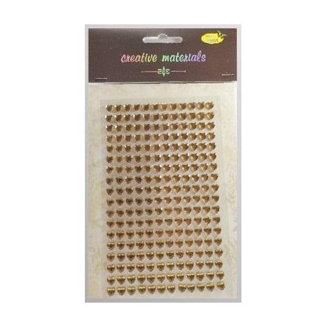 Aufkleber mit Kristallherzen, Cappuccino-Motiv, 6 mm, 216 Stück