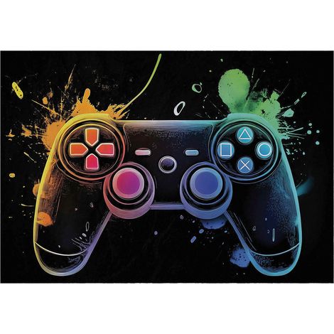 Papier peint décoratif coloré pour enfants, thème gaming – 350 x 250 cm Wallarena
