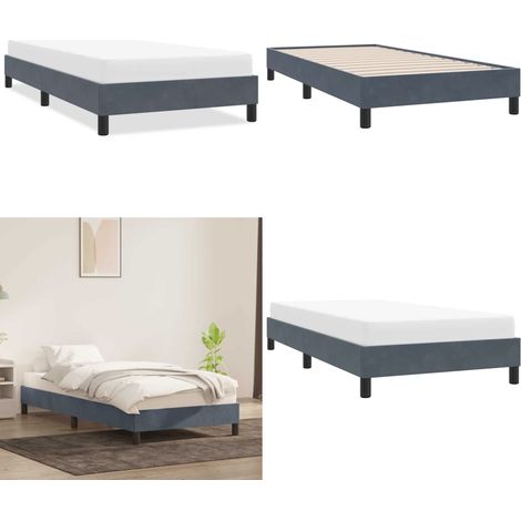 vidaXL Cadre de lit sans matelas gris foncé 90x220 cm velours (1/5)