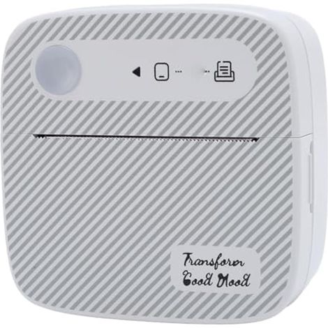 Imprimante D'autocollants Thermiques Portable, Mini Imprimante D'autocollants avec Connexion, Résolution 203dpi pour Les Photos, étiquettes, Mémos, Listes, Blanc, adapté à (1/5)