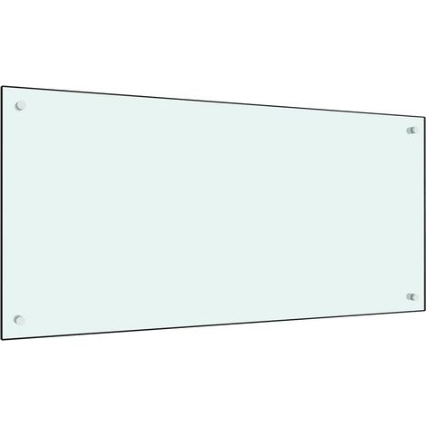 Protector antisalpicaduras para cocina diseño moderno 100 x 50 cm vidrio templado blanco 020046326 (1/5)