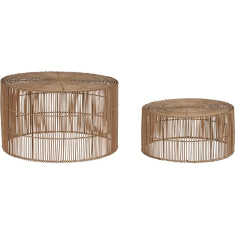 Mesa Centro Set 2 Ratan 70X70X40 Natural (1/4)
