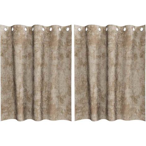 Maison Exclusive - Tende in Velluto 2 pz Champagne 140 x 140 cm Velluto (1/5)
