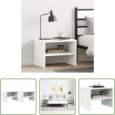 vidaXL Mesitas de noche 2 uds madera contrachapada blanco 40x30x30 cm (1/5)
