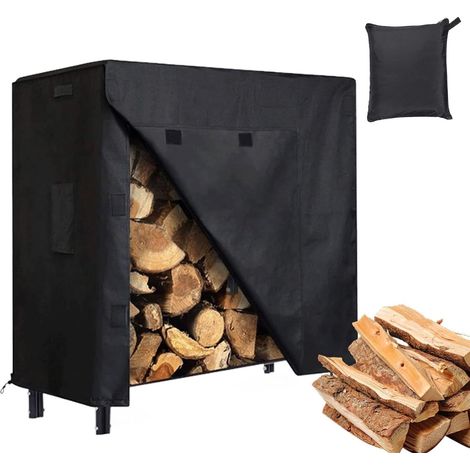 Coprimensola in legno – Tessuto Oxford 210D 122 x 61 x 107 cm, Copertura per legna da ardere impermeabile, Protezione UV antivento Deposito tronchi all'aperto, riparo regolabile per carichi pesanti, p (1/5)