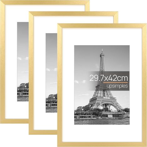 Bilderrahmen A3 Gold 3er Pack Picture Frame 29,7x42cm upsimples (1/5)