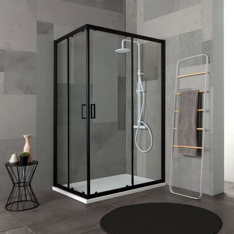 Box doccia 80x120 profilo nero opaco (1/5)