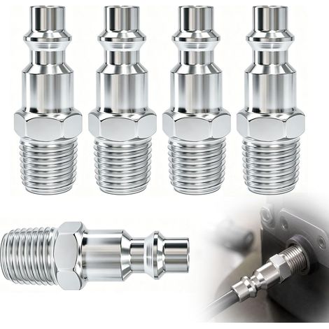 5 Pièces Raccord Rapide Air Comprimé 1/4 NPT Mâle, Raccord Américain Pneumatique Fileté Haute Pression, Embout Compresseur Air et Outils Pneumatiques pour Outils Pneumatiques et Système d’Air (1/5)