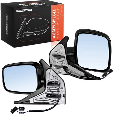 Espejo retrovisor exterior, ajuste estándar para espejos retrovisores exteriores, control eléctrico, 3 contactos de conexión, compatible con vehículos VAG, color negro. (1/5)