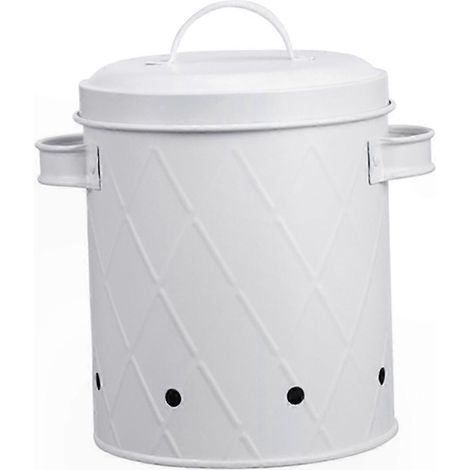 Boîte métallique aérée pour conserver légumes et aliments, rangement cuisine ventilé, bac en acier robuste, stockage frais et sec, idéal fruits et provisions. (1/5)