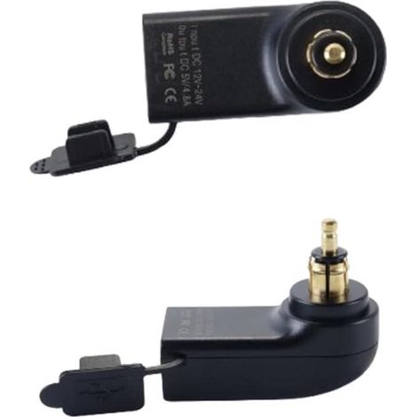 Cargador USB doble para motocicletas con conector DIN para carga rápida. (1/5)