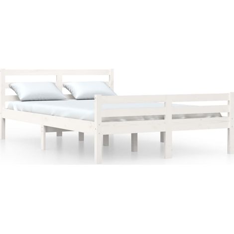 Maison Exclusive - Massivholzbett Weiß 150x200 cm