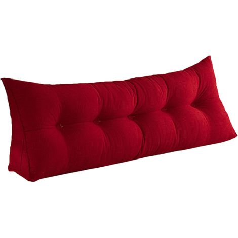 Coussin de chevet en polaire douce, grand coussin de lecture triangulaire pour le dos, coussin moelleux pour canapé et salon (1/5)