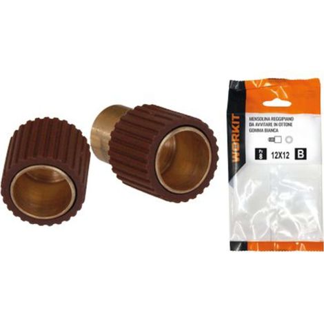 MENSOLINA REGGIPIANO DA AVVITARE SELF WORKIT - OTTONE/GOMMA NOCE MM 12X12 CF=PZ 10 - 3 Confezioni