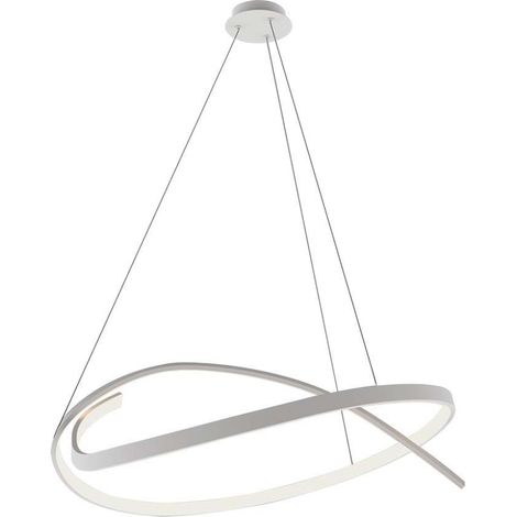 V-TAC VT-7916 Lustre suspendu LED avec cercle tissé 48W corps en métal blanc 80120cm 4000K Triac Dimmable - 14997 (1/5)