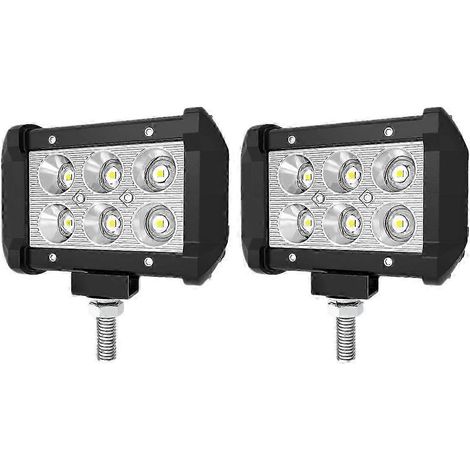 Lot de 2 phares de travail LED 4 pouces 18 W, compatibles avec 4x4, quads et SUV. Feux antibrouillard haute qualité. WHBYV (1/4)