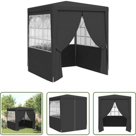 vidaXL Chapiteau de jardin - Tente de réception et parois latérales 2x2 m Anthracite 90 g/m² (1/5)