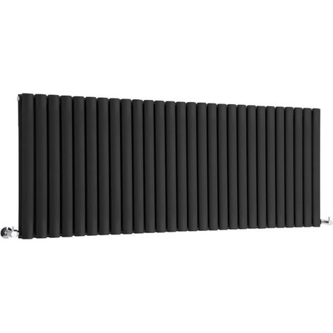 Hudson Reed Vitality – Radiateur Design Horizontal – Noir  – 63.5 x 164.7cm Double Rang